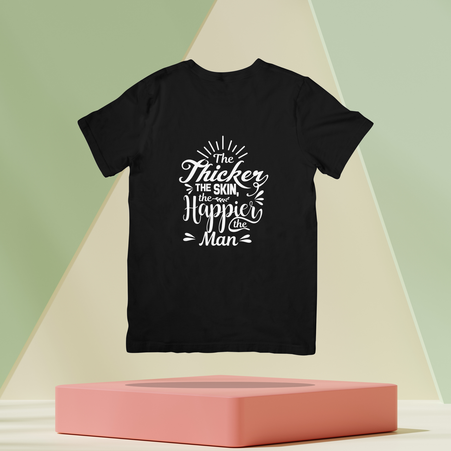 The Thicker The Skin Happier The Man Unisex Dark Classic T-Shirt