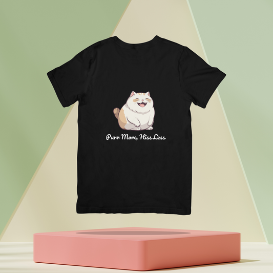 Purr More Hiss Less Cat Unisex Dark Classic T-Shirt