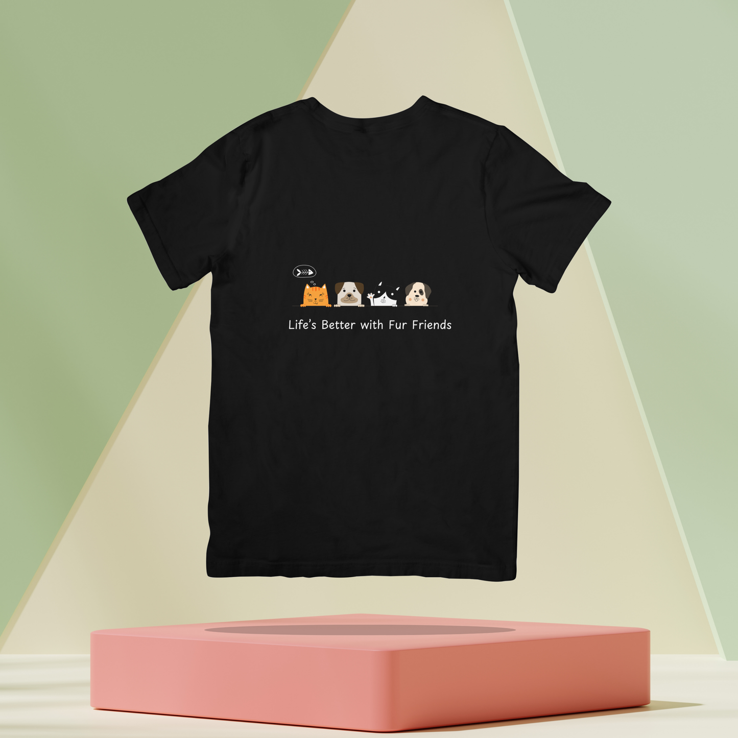 Life Is Better With Fur Friends 2 Unisex Dark Classic T-Shirt