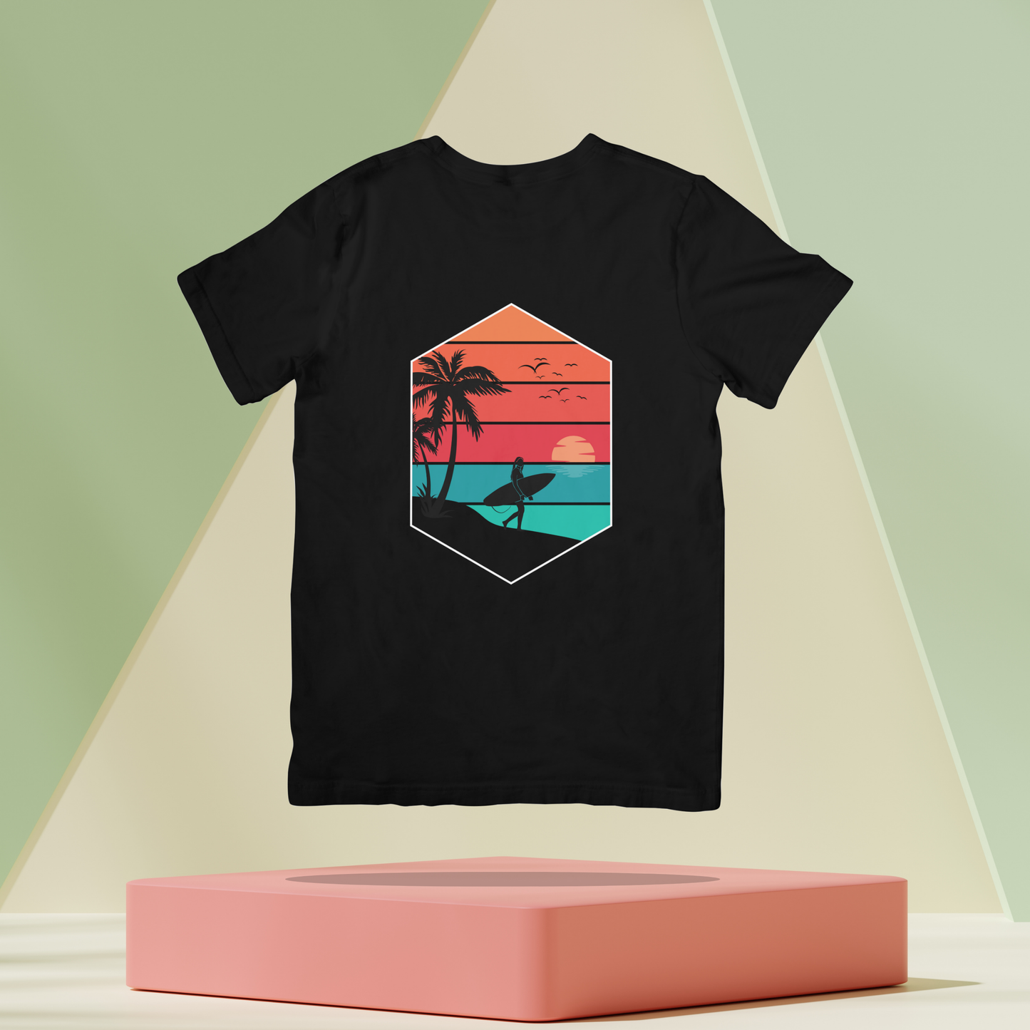 Beach Surf Vibe Print Unisex Dark Classic T-Shirt