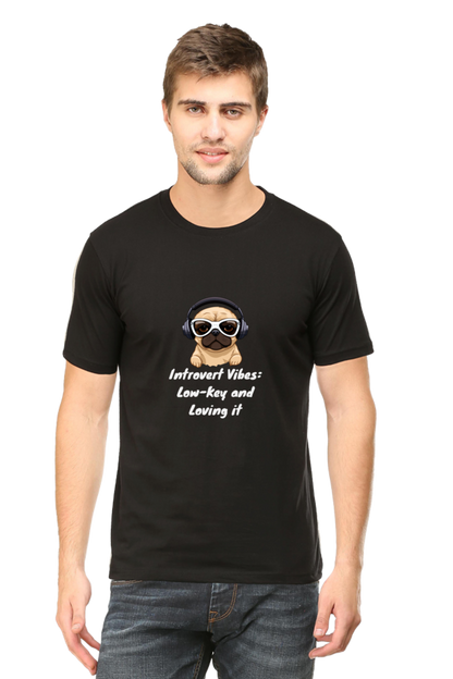 Introvert Vibes Dog Cool Unisex Dark Classic T-Shirt