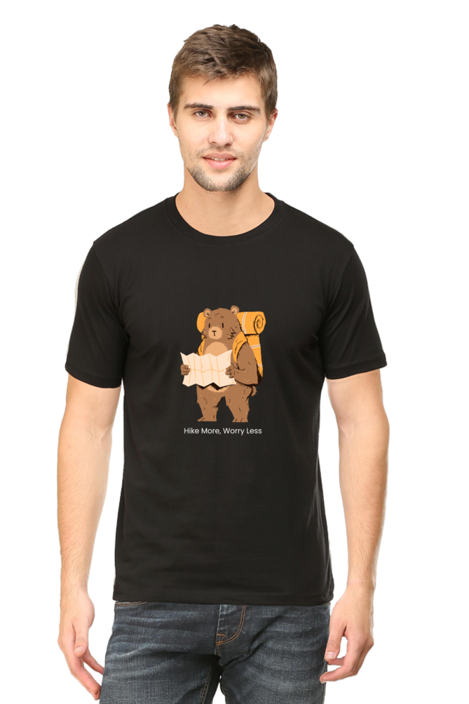 Bear Hike More Worry Less Unisex Dark Classic T-Shirt