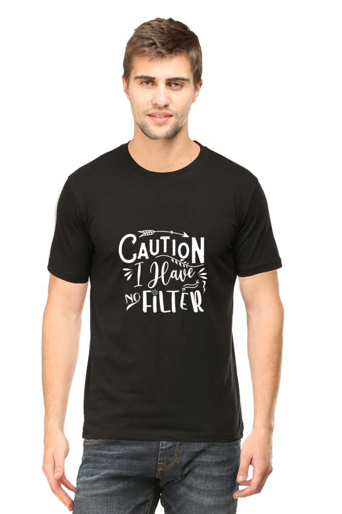 Caution I Have No Filter Sarcastic Unisex Dark Classic T-Shirt