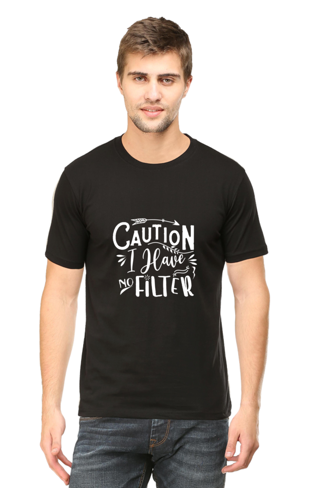 Caution I Have No Filter Sarcastic Unisex Dark Classic T-Shirt