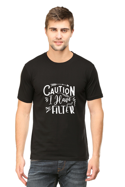 Caution I Have No Filter Sarcastic Unisex Dark Classic T-Shirt