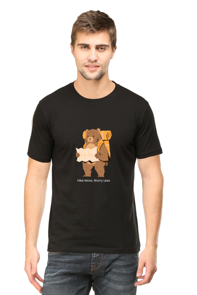 Bear Hike More Worry Less Unisex Dark Classic T-Shirt