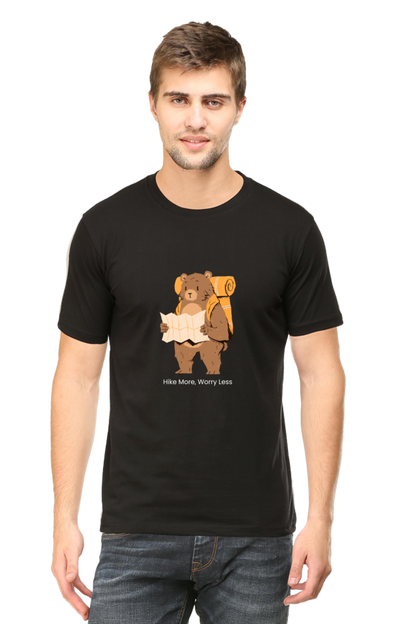 Bear Hike More Worry Less Unisex Dark Classic T-Shirt