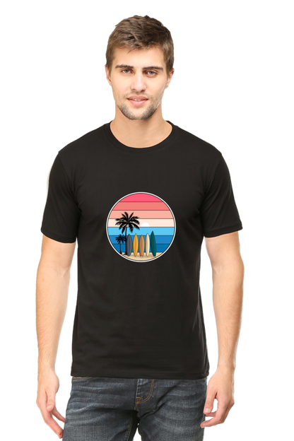 Beach Surf print Unisex Dark Classic T-Shirt