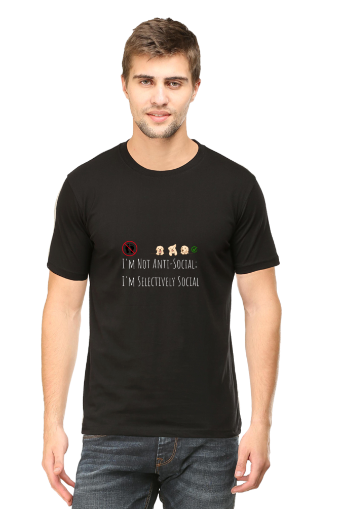 I am Not Anti Social, I am Selectively Social Unisex Dark Classic T-Shirt