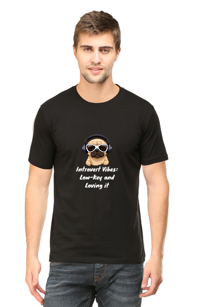 Introvert Vibes Dog Cool Unisex Dark Classic T-Shirt