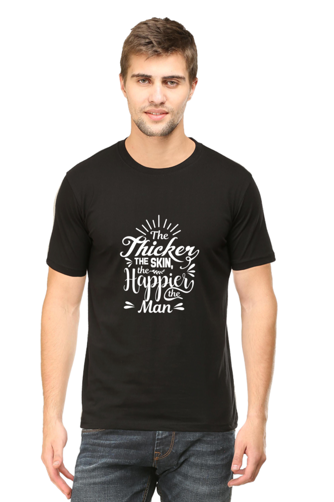 The Thicker The Skin Happier The Man Unisex Dark Classic T-Shirt