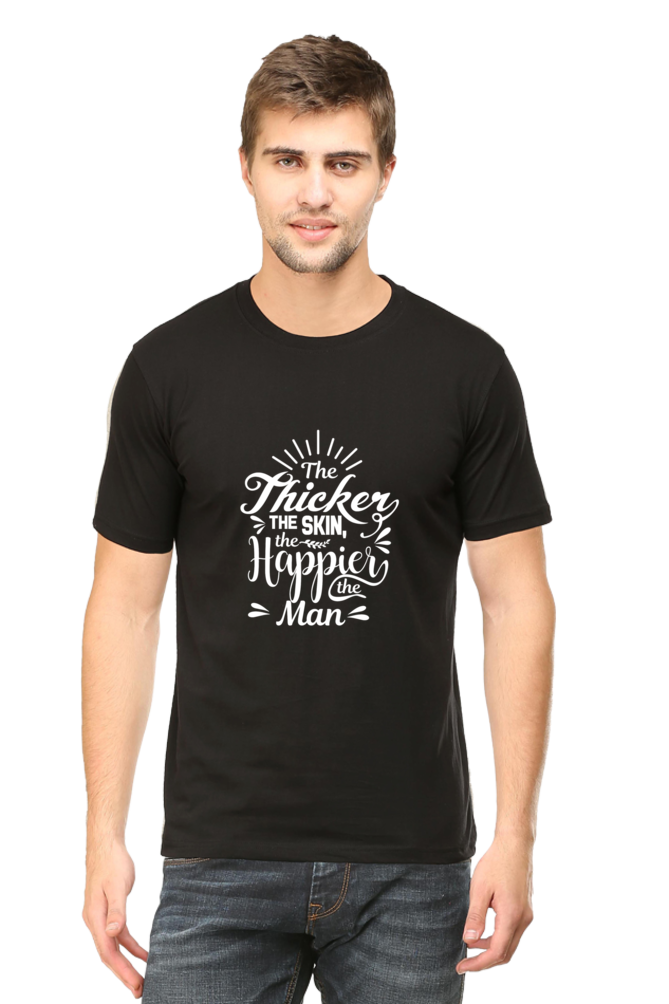 The Thicker The Skin Happier The Man Unisex Dark Classic T-Shirt