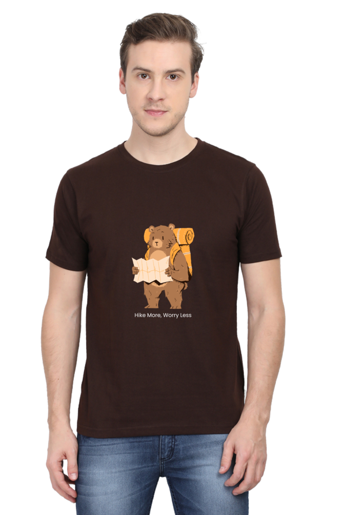 Bear Hike More Worry Less Unisex Dark Classic T-Shirt