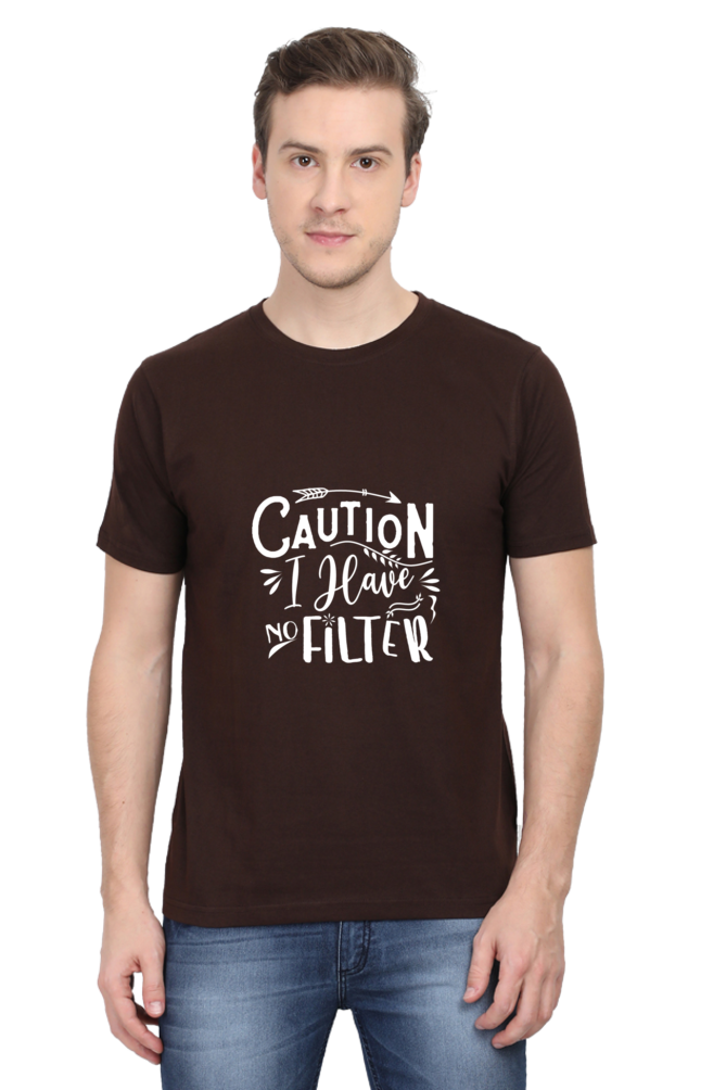 Caution I Have No Filter Sarcastic Unisex Dark Classic T-Shirt