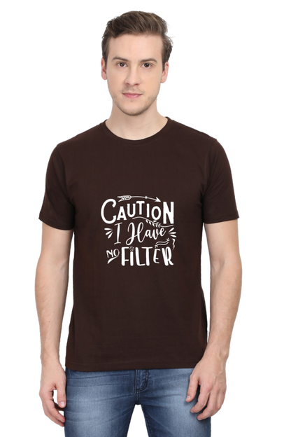 Caution I Have No Filter Sarcastic Unisex Dark Classic T-Shirt