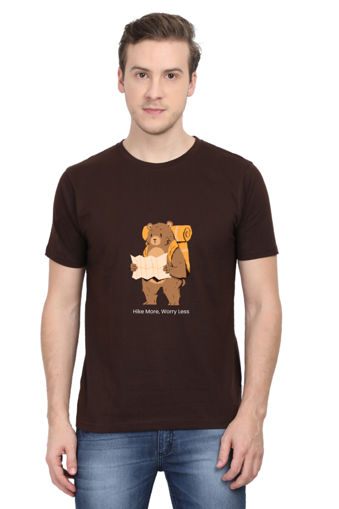 Bear Hike More Worry Less Unisex Dark Classic T-Shirt