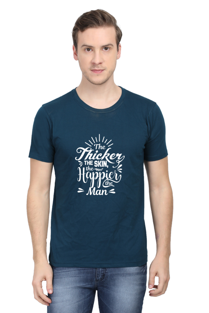 The Thicker The Skin Happier The Man Unisex Dark Classic T-Shirt