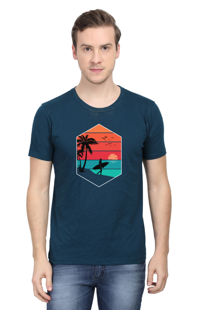 Beach Surf Vibe Print Unisex Dark Classic T-Shirt