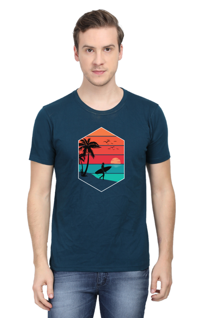 Beach Surf Vibe Print Unisex Dark Classic T-Shirt