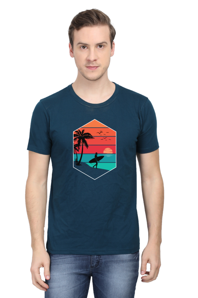 Beach Surf Vibe Print Unisex Dark Classic T-Shirt