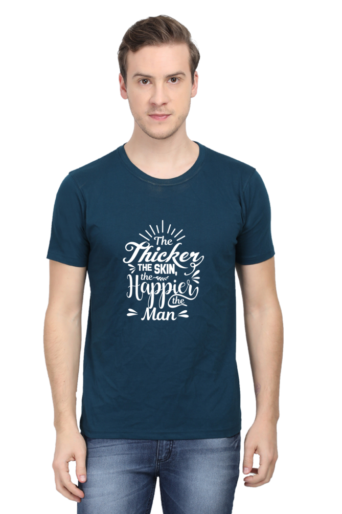 The Thicker The Skin Happier The Man Unisex Dark Classic T-Shirt