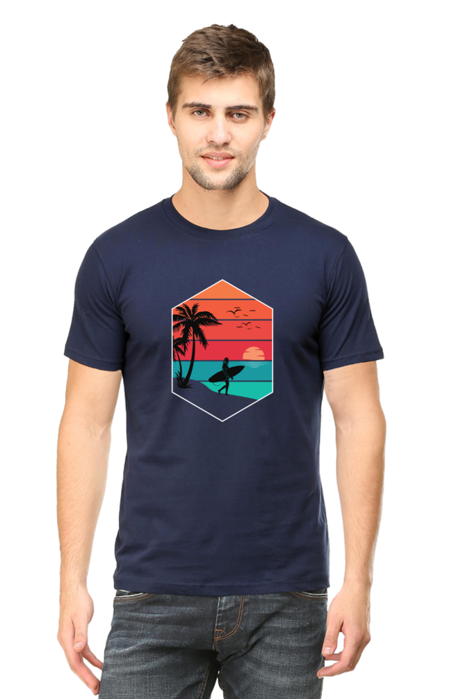 Beach Surf Vibe Print Unisex Dark Classic T-Shirt