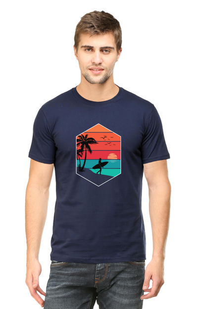 Beach Surf Vibe Print Unisex Dark Classic T-Shirt