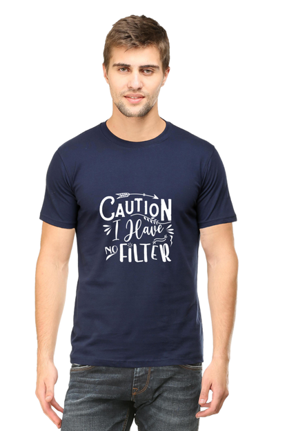 Caution I Have No Filter Sarcastic Unisex Dark Classic T-Shirt