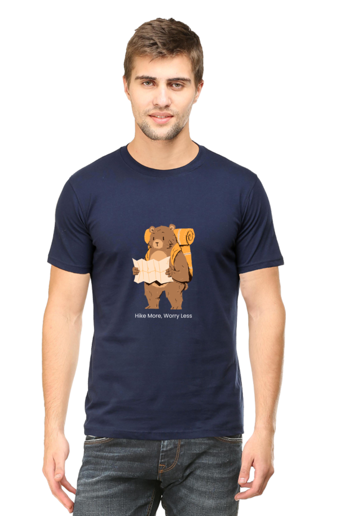 Bear Hike More Worry Less Unisex Dark Classic T-Shirt