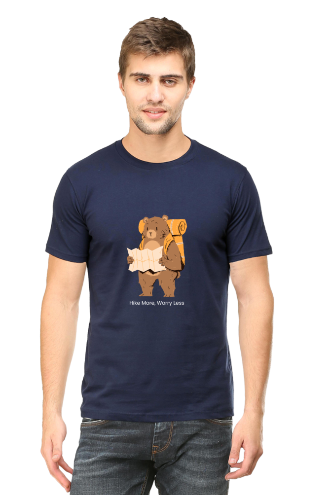 Bear Hike More Worry Less Unisex Dark Classic T-Shirt