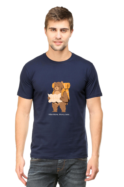 Bear Hike More Worry Less Unisex Dark Classic T-Shirt