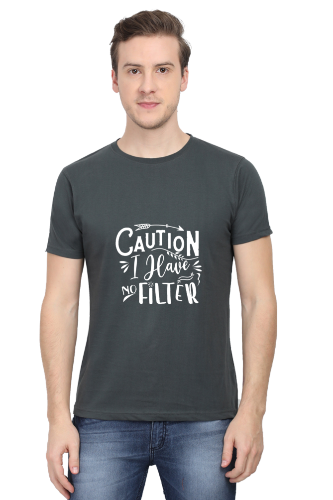 Caution I Have No Filter Sarcastic Unisex Dark Classic T-Shirt