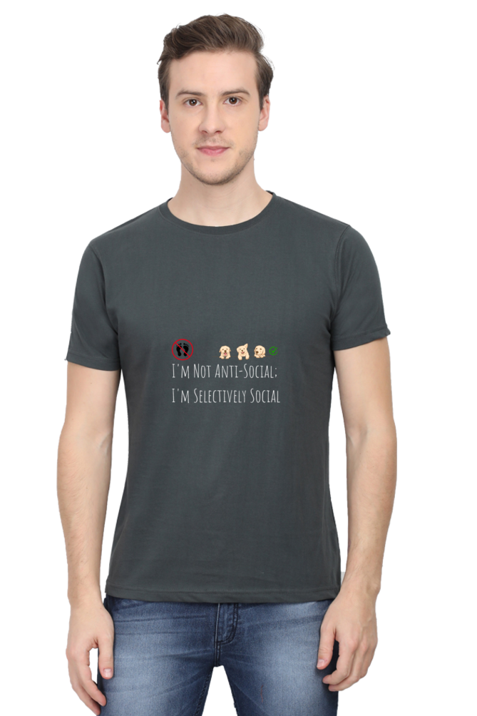 I am Not Anti Social, I am Selectively Social Unisex Dark Classic T-Shirt