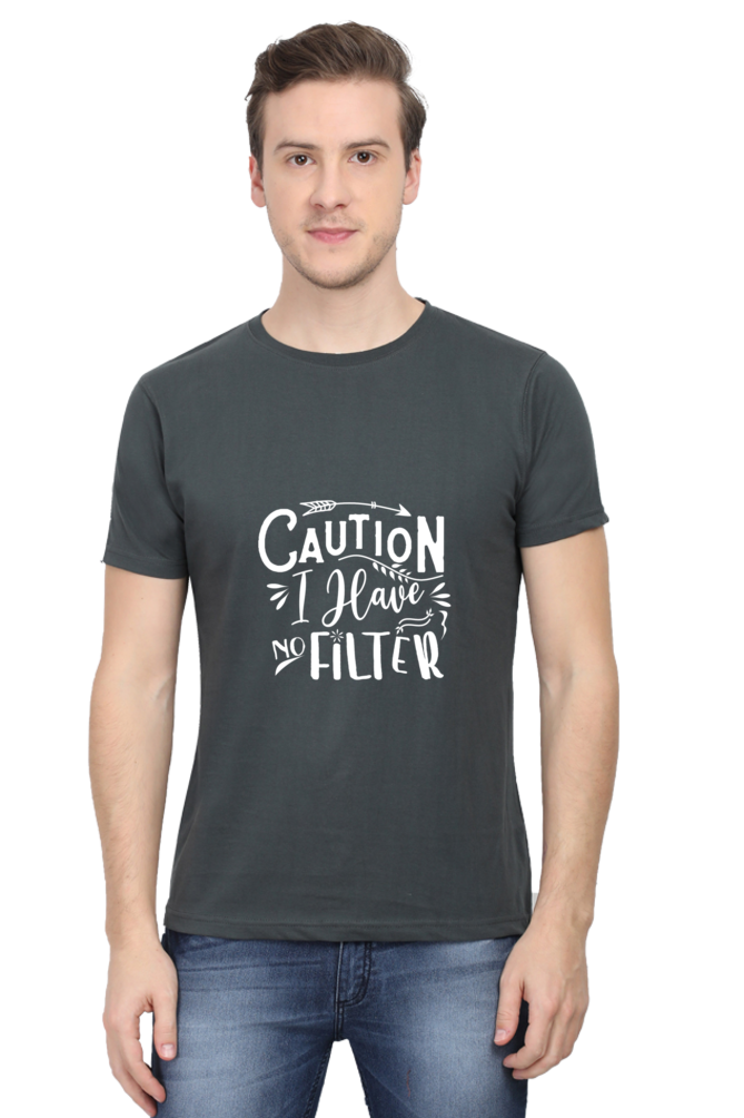 Caution I Have No Filter Sarcastic Unisex Dark Classic T-Shirt