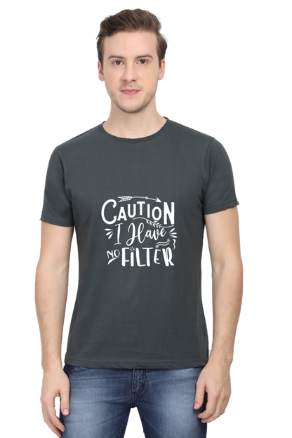 Caution I Have No Filter Sarcastic Unisex Dark Classic T-Shirt