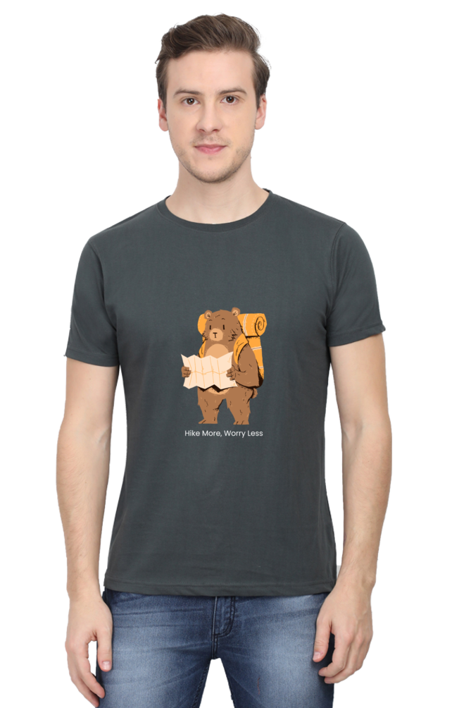 Bear Hike More Worry Less Unisex Dark Classic T-Shirt