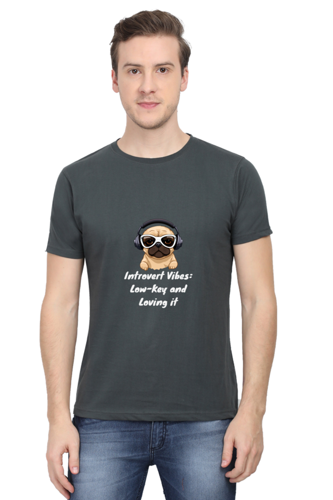 Introvert Vibes Dog Cool Unisex Dark Classic T-Shirt