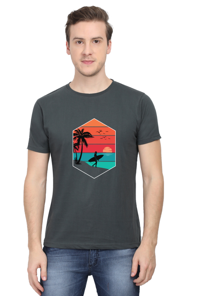 Beach Surf Vibe Print Unisex Dark Classic T-Shirt