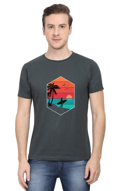 Beach Surf Vibe Print Unisex Dark Classic T-Shirt