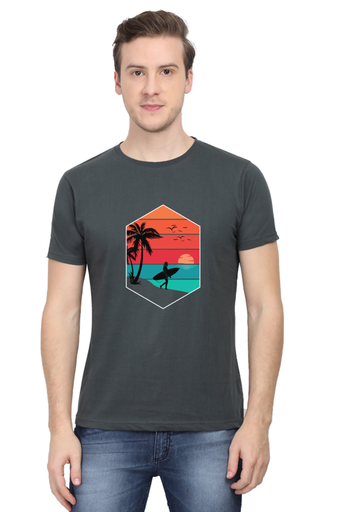 Beach Surf Vibe Print Unisex Dark Classic T-Shirt