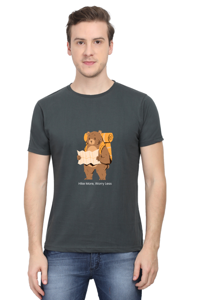 Bear Hike More Worry Less Unisex Dark Classic T-Shirt