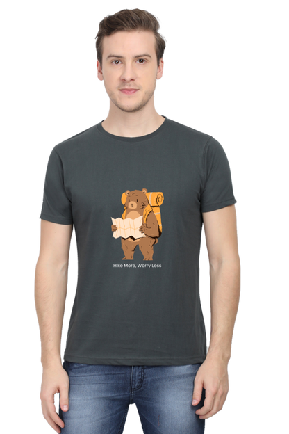 Bear Hike More Worry Less Unisex Dark Classic T-Shirt