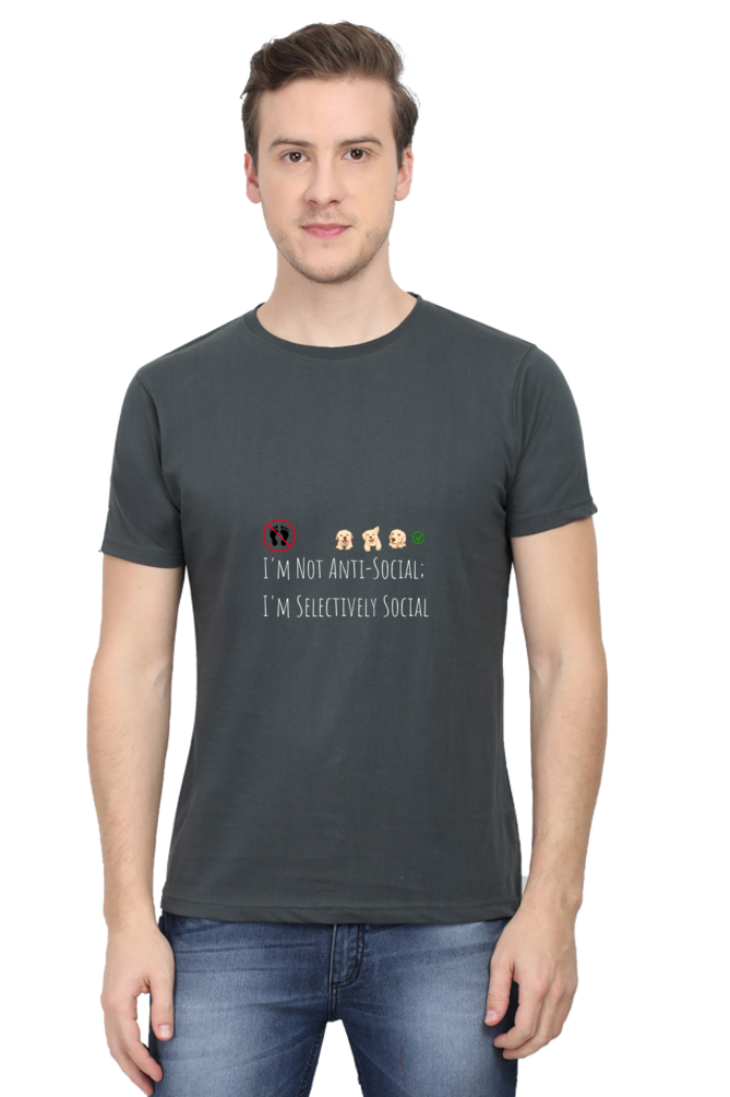 I am Not Anti Social, I am Selectively Social Unisex Dark Classic T-Shirt