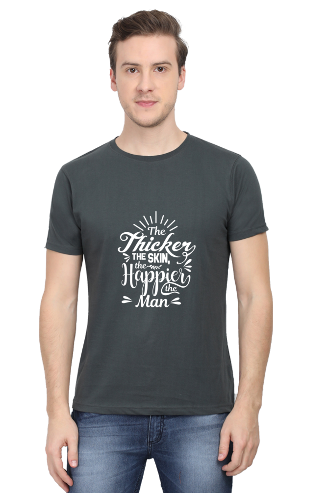 The Thicker The Skin Happier The Man Unisex Dark Classic T-Shirt