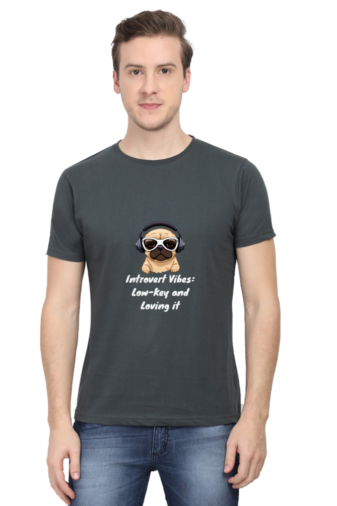 Introvert Vibes Dog Cool Unisex Dark Classic T-Shirt