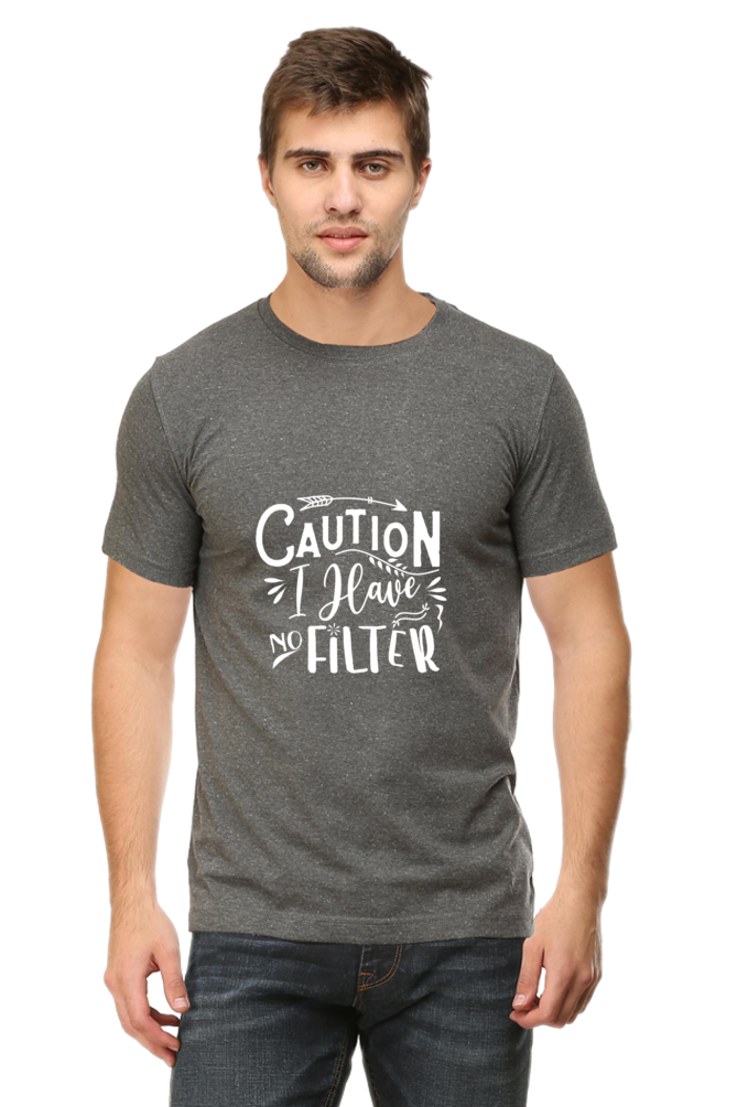 Caution I Have No Filter Sarcastic Unisex Dark Classic T-Shirt