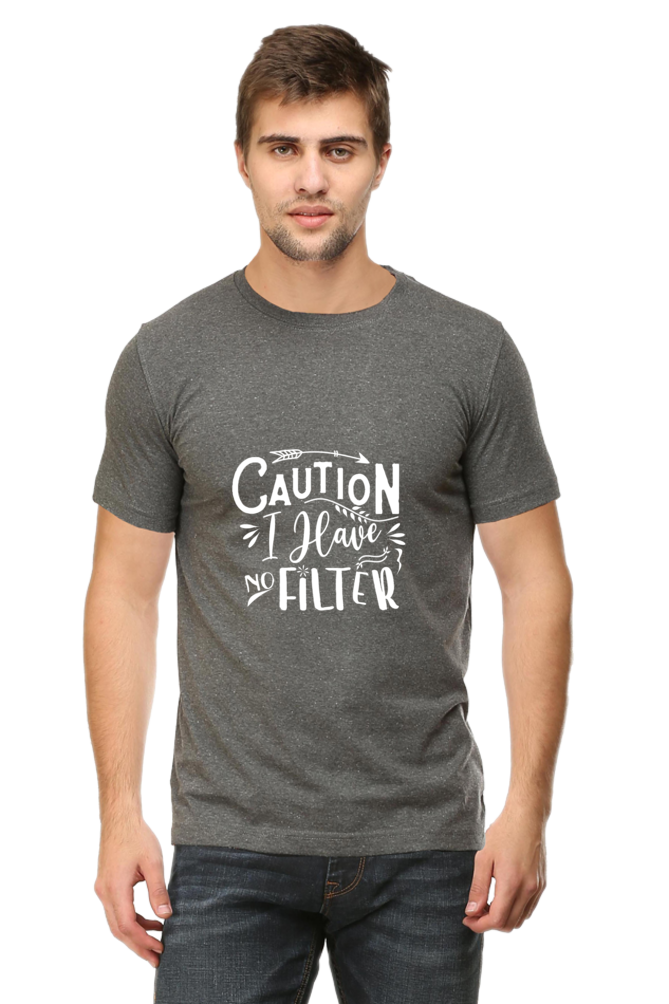 Caution I Have No Filter Sarcastic Unisex Dark Classic T-Shirt