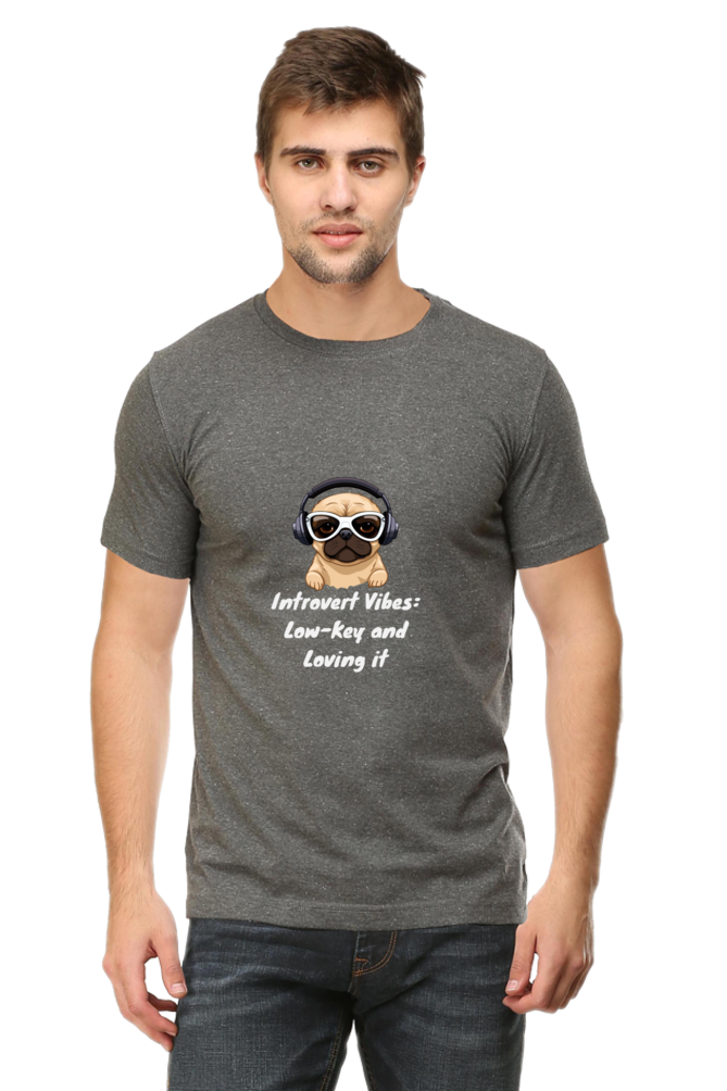 Introvert Vibes Dog Cool Unisex Dark Classic T-Shirt