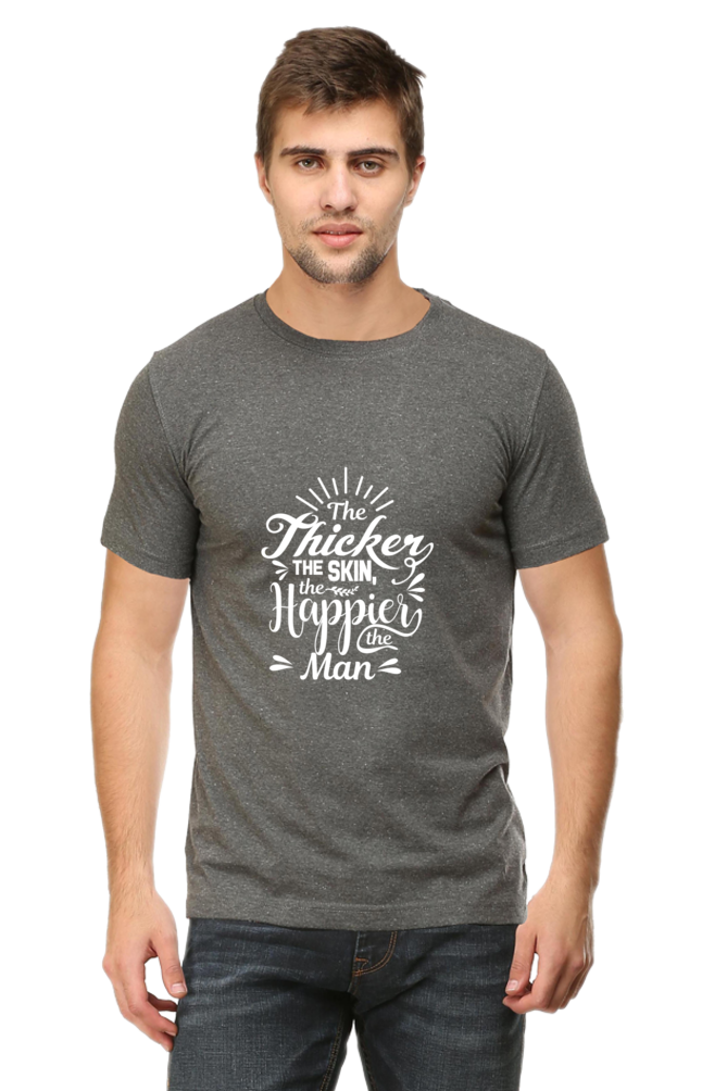 The Thicker The Skin Happier The Man Unisex Dark Classic T-Shirt