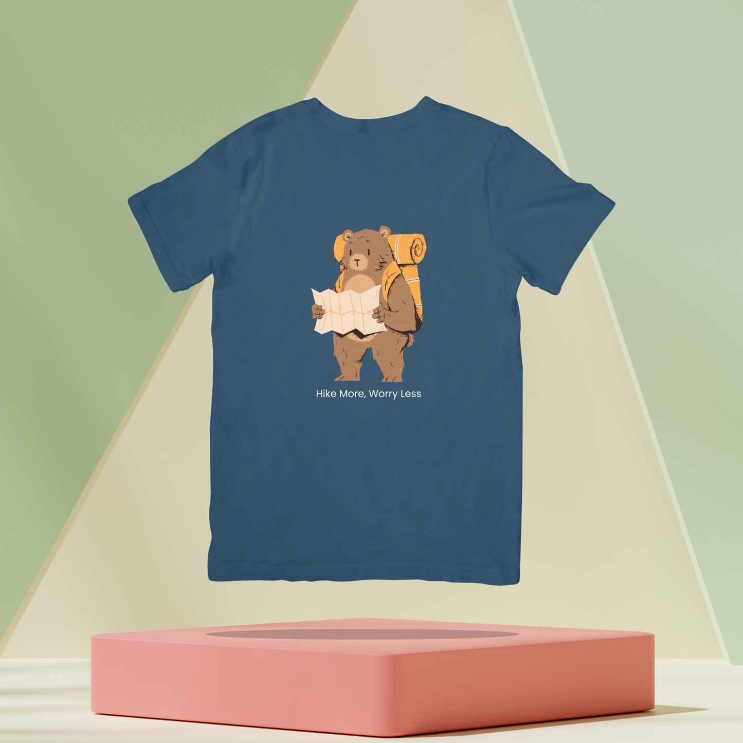 Bear Hike More Worry Less Unisex Dark Classic T-Shirt